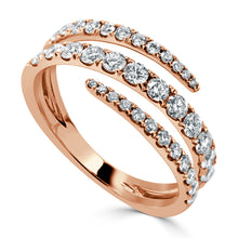 Load image into Gallery viewer, 14K Gold Diamond Crossover Ring
