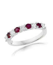 Load image into Gallery viewer, 14K White Gold Ruby &amp; Diamond Ring
