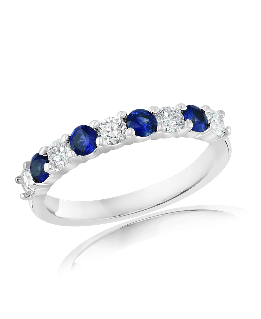 14K White Gold Sapphire & Diamond Ring