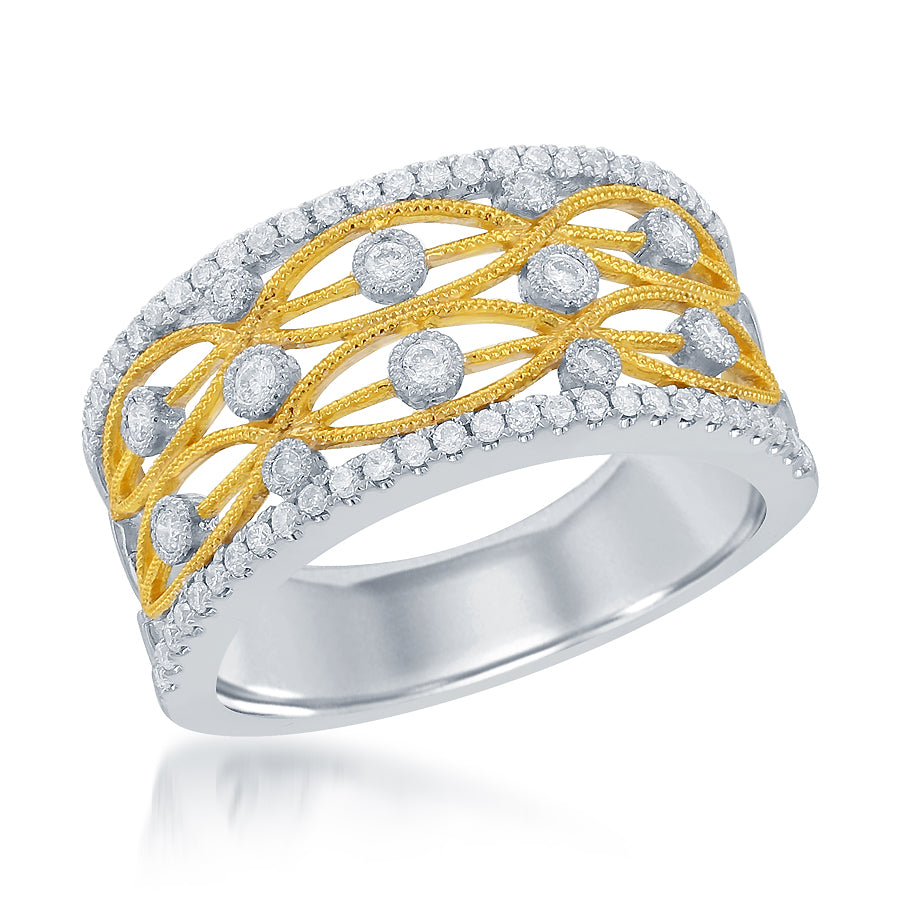 14K White & Yellow Gold Diamond Ring