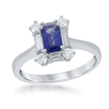 Load image into Gallery viewer, 14K White Gold Sapphire &amp; Diamond Ring
