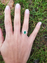 Load image into Gallery viewer, 18K White Gold Emerald &amp; Diamond Ring
