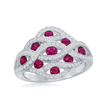 Load image into Gallery viewer, 14K White Gold Ruby &amp; Diamond Ring
