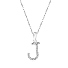 Load image into Gallery viewer, 14k White Gold &amp; Diamond Small A-Z Initial Necklace
