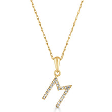 Load image into Gallery viewer, 14k Yellow Gold &amp; Diamond Small A-Z Initial Necklace
