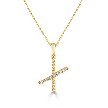 Load image into Gallery viewer, 14k Yellow Gold &amp; Diamond Small A-Z Initial Necklace
