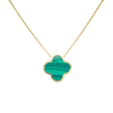 Load image into Gallery viewer, 14K Yellow Gold Clover Inlaid Pendant
