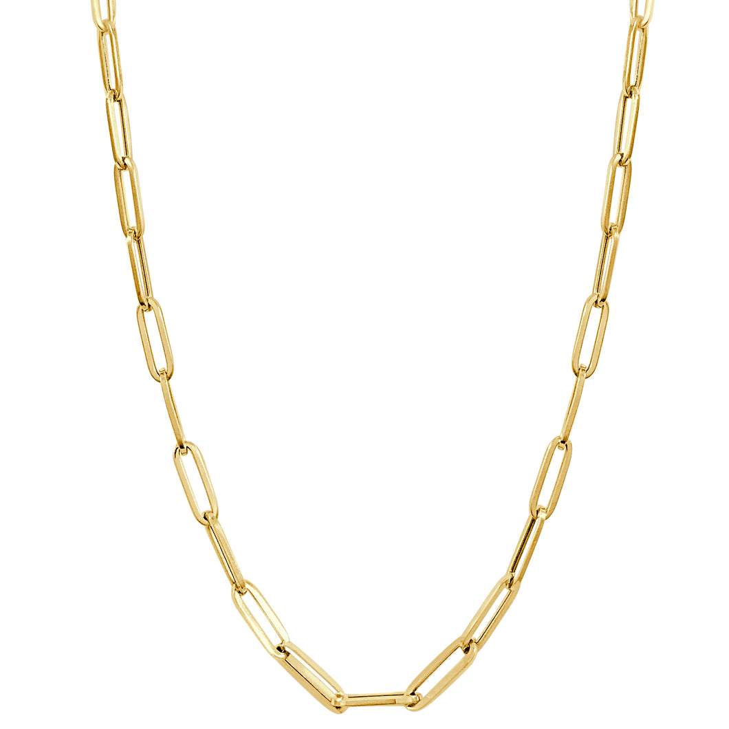 14K Yellow Gold Medium Size Link Chain Necklace