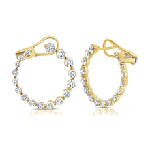 Load image into Gallery viewer, 14K Gold Diamond Circular Earrings
