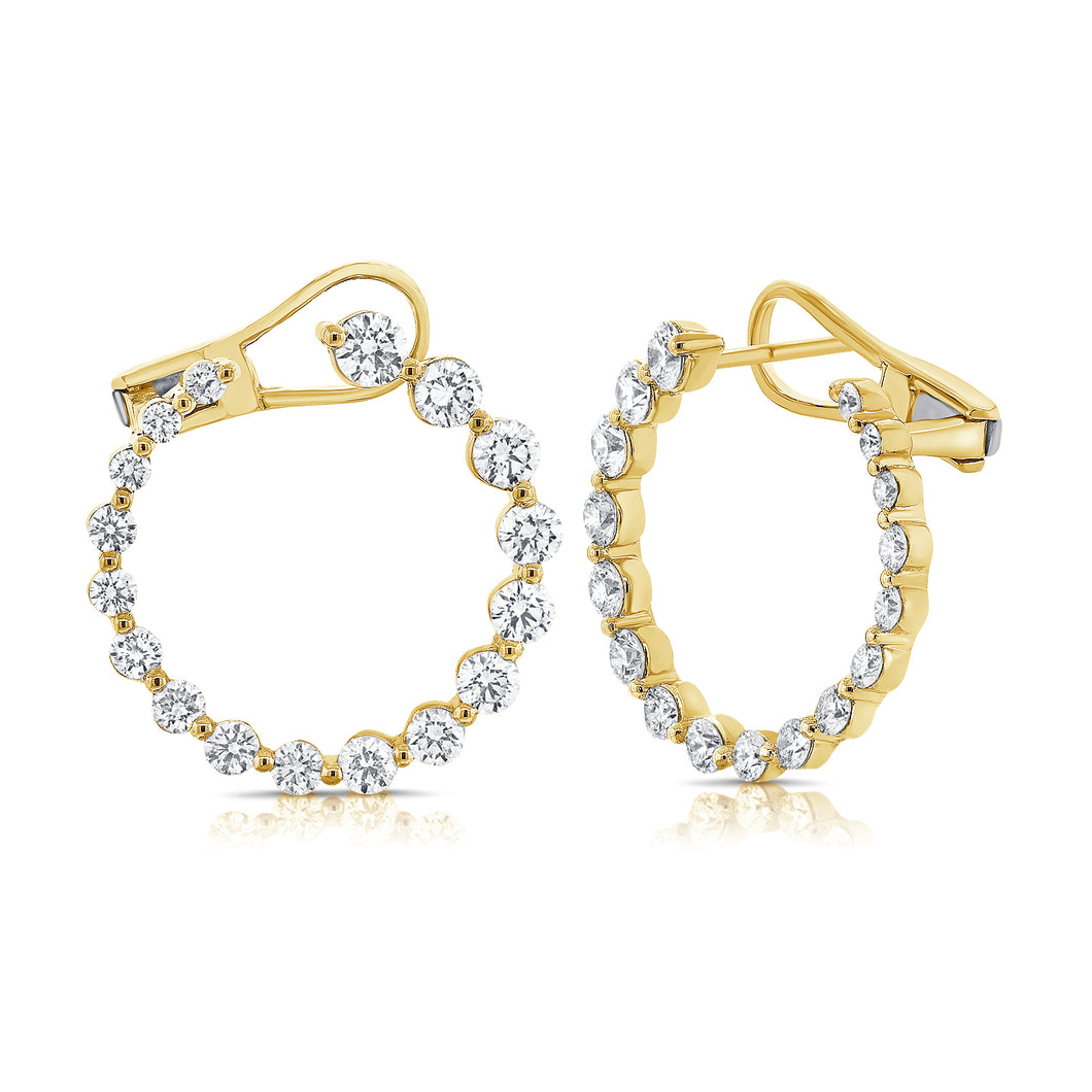 14K Gold Diamond Circular Earrings