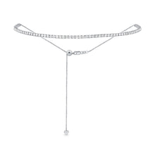 Load image into Gallery viewer, 14K Gold Diamond Adjustable Tennis Necklace 3.80ct
