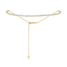 Load image into Gallery viewer, 14K Gold Diamond Adjustable Tennis Necklace 3.80ct
